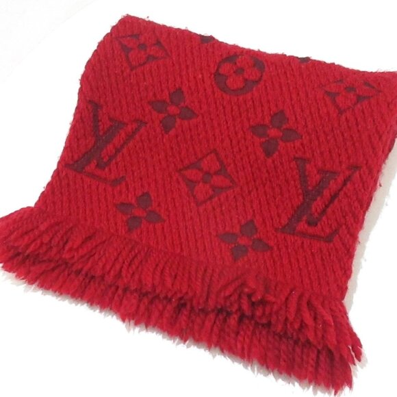 LOUIS VUITTON Eschar Progo Mania Ruby - Scarf 94 Wool 6 Silk 405-071925 - Picture 1 of 7